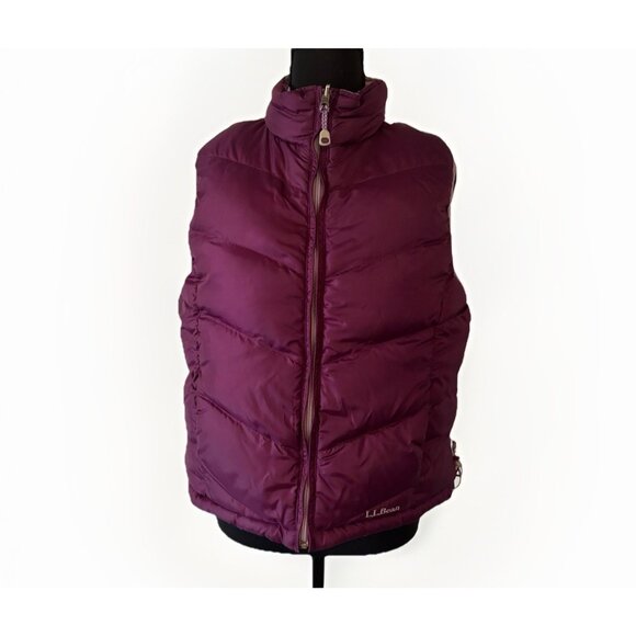 L.L.Bean Reversible Puffer Down Vest Women’s Medium Purple Lavender Outdoor - Picture 1 of 16
